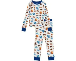 Детская пижама Varsity Team Bamboo Set Hatley светло-бежевого цвета