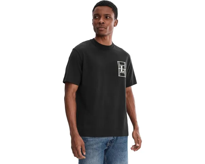 Футболка Lacoste с вышивкой из плотного джерси и принтом теннисного корта