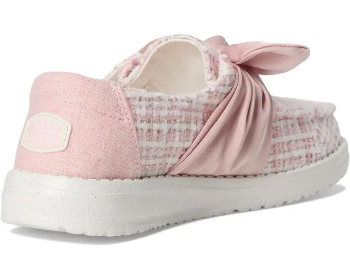 Детские слипоны Hey Dude Kids Wendy Bow Tweed с бантом и текстильным верхом