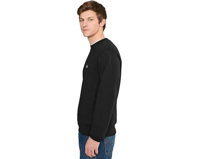 Толстовка Lacoste из флиса с круглой горловиной и органическим хлопком