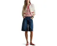 Двухцветный блейзер Lauren Ralph Lauren из льняного твила с прямым кроем