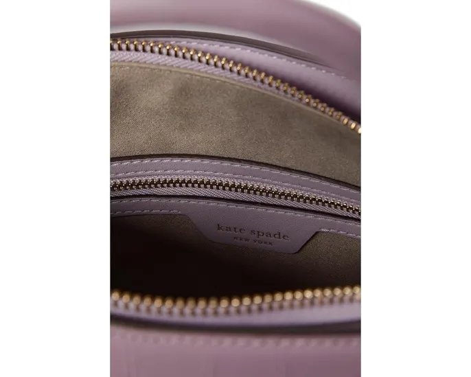 Knott Croc Embossed Leather Medium Zip Top Satchel