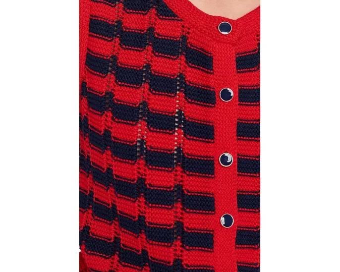Жилет Isla Striped Button Front Vest от 525 america с контрастными полосками