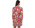 Короткое платье Short Printed Rayon с поясом на завязках от Adrianna Papell