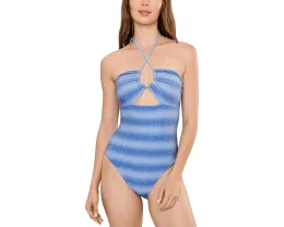 Цельный купальник Phoenix с полосатым принтом и вырезом-холтер