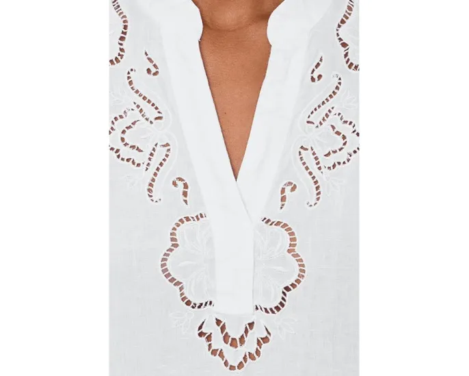 Топ Tommy Bahama Floral Eyelet Coastalina с рукавом 3/4