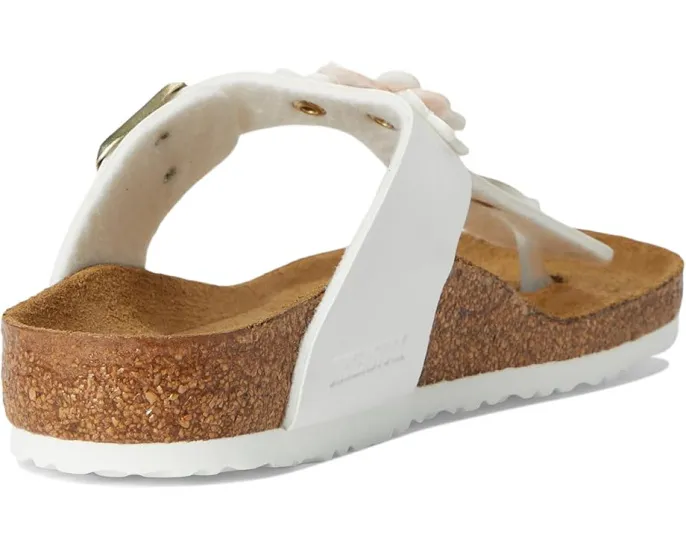Детские сандалии Birkenstock Gizeh Flowers с аппликацией и пробковой стелькой