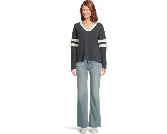 Faherty брюки Stretch Terry Patch Pocket с широкими штанинами и четырьмя карманами