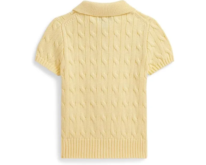 Детский свитер поло Polo Ralph Lauren Kids с жаккардовым узором и короткими рукавами