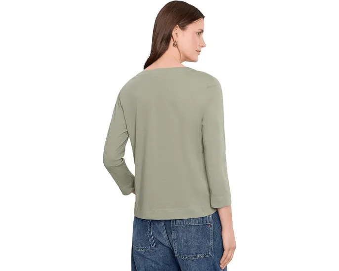 Топ Lilla P Side Slit Split Neck с V-образным вырезом и удлиненным подолом