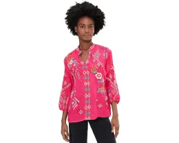 Блуза Bria из купра с вышивкой и рукавами три четверти Karyn Seo