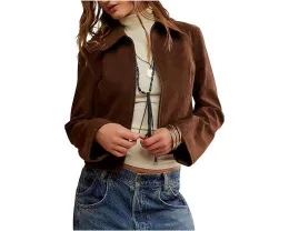 Куртка Free People River Vegan укороченная с двухсторонней молнией