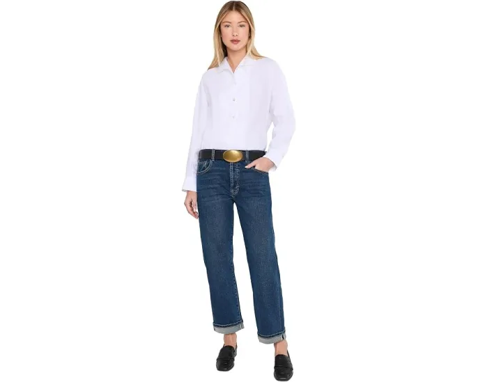 Джинсы Sloane Slouchy Low-Rise Girlfriend Cuffed Liverpool Los Angeles свободного кроя с манжетами