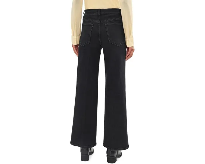 Широкие джинсы Madewell в цвете Black Frost с высокой посадкой и расклешенными штанинами