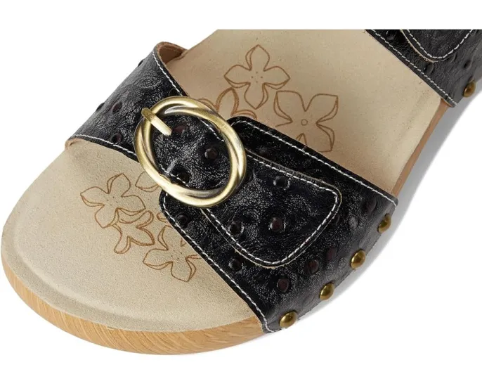 Сандалии Nostalgish с двумя ремешками и клиновидным каблуком