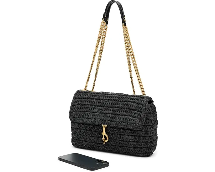 Сумка кроссбоди Rebecca Minkoff Edie MD с длинной цепью и узором