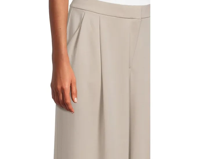 Брюки с защипами спереди из легкого понте Eileen Fisher