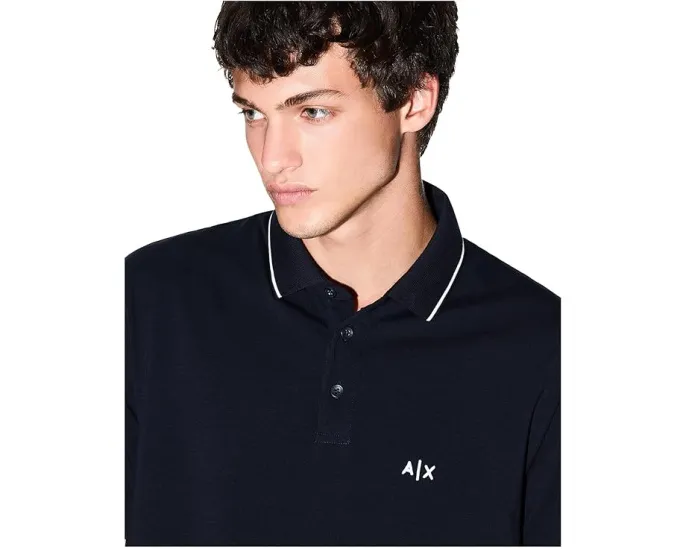 Приталенное поло Essential Slim Logo с вышивкой Armani Exchange