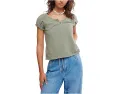 Free People Футболка We The Free Issa с короткими рукавами-буфами