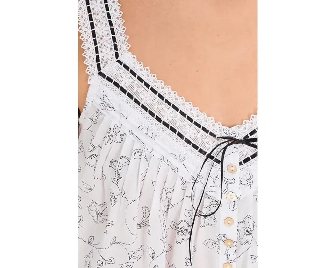 Хлопковая сорочка Eileen West без рукавов из батиста