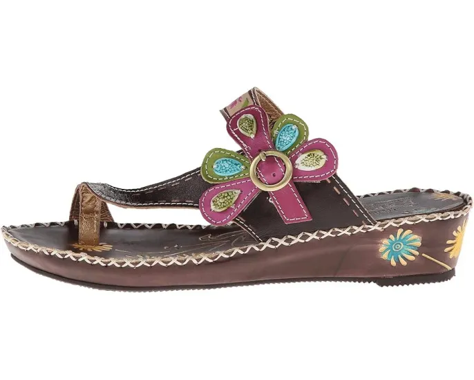 Сандалии L'Artiste by Spring Step Santorini с декоративными камнями и ручной росписью