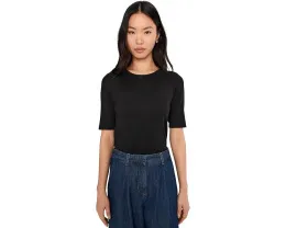 Топ с круглым вырезом из органического хлопкового стрейч-риба Eileen Fisher