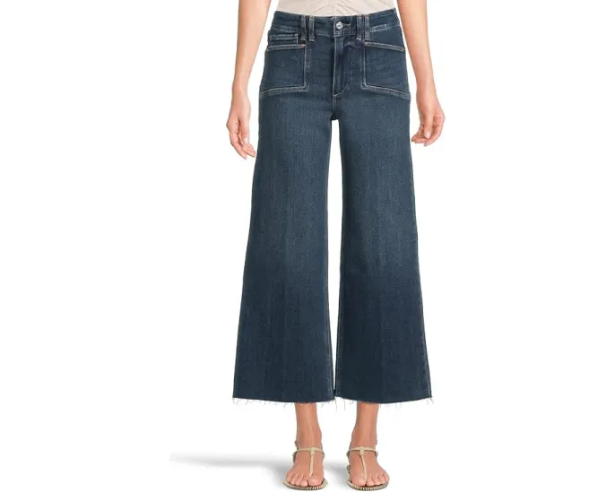 Джинсы Paige Anessa Set In Pockets Raw Hem In Amoroso с широкими штанинами