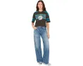 Junk Food Clothing футболка кроп Miami Dolphins со стразами