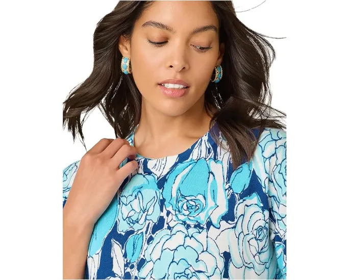 Свитер Lilly Pulitzer Tensley с цветочной вышивкой и V-образным вырезом