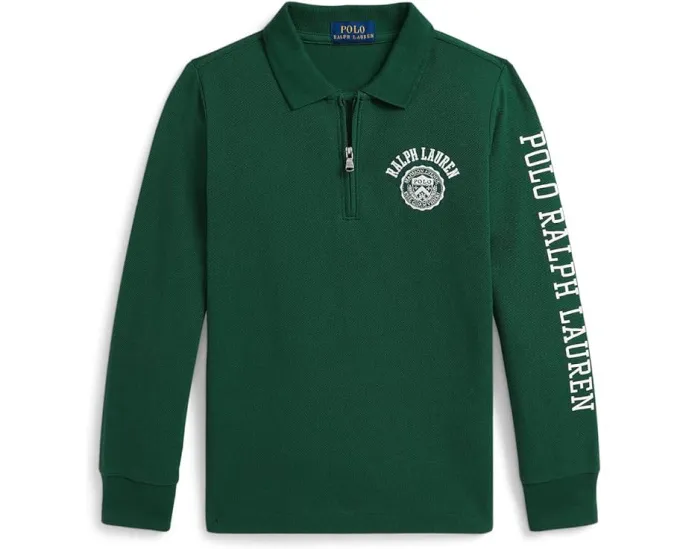 Поло Polo Ralph Lauren Kids из хлопковой сетки с логотипом для малышей и детей