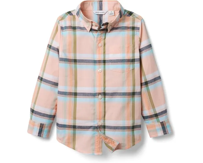 Рубашка Janie and Jack Madras Plaid на пуговицах для малышей и детей
