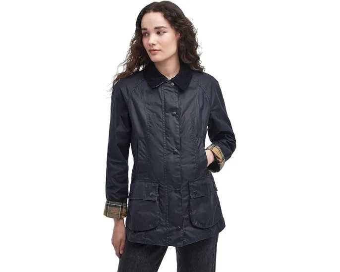 Barbour Beadnell Wax куртка из вощеного хлопка с карманами для рук