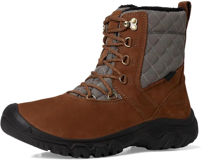 Утепленные водонепроницаемые зимние ботинки KEEN Greta 2 с кожаным верхом и стеганым воротником