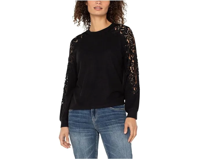 Топ Liverpool Los Angeles с длинным рукавом и вставками из кружева