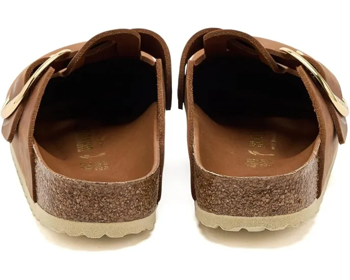 Клоги Birkenstock Boston Big Buckle из гладкой кожи с анатомической стелькой