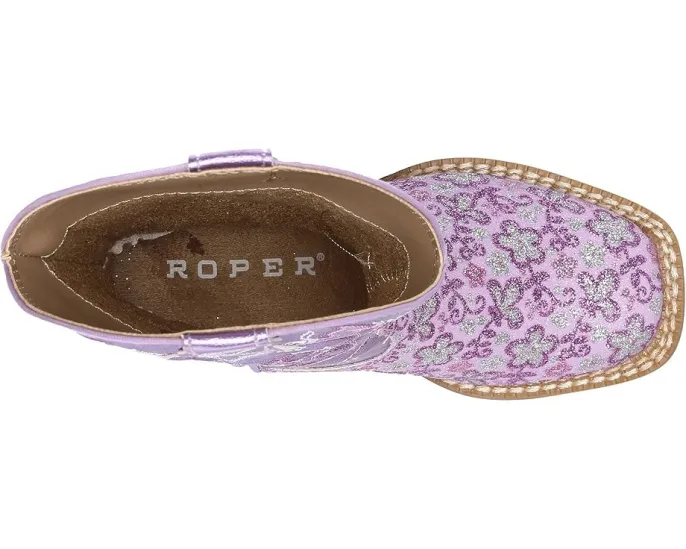 Детские сапоги Roper Kids Lavender с квадратным носком и цветочным принтом
