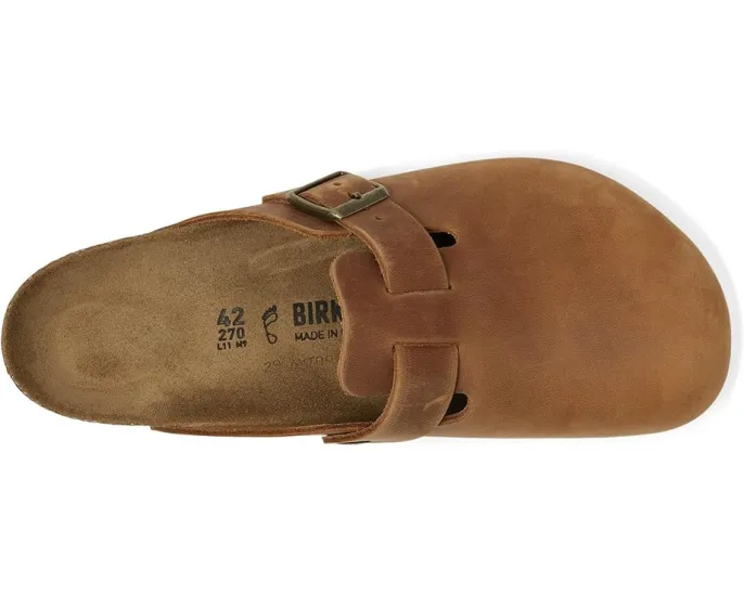 Классические клоги Boston из промасленной кожи с анатомической стелькой Birkenstock