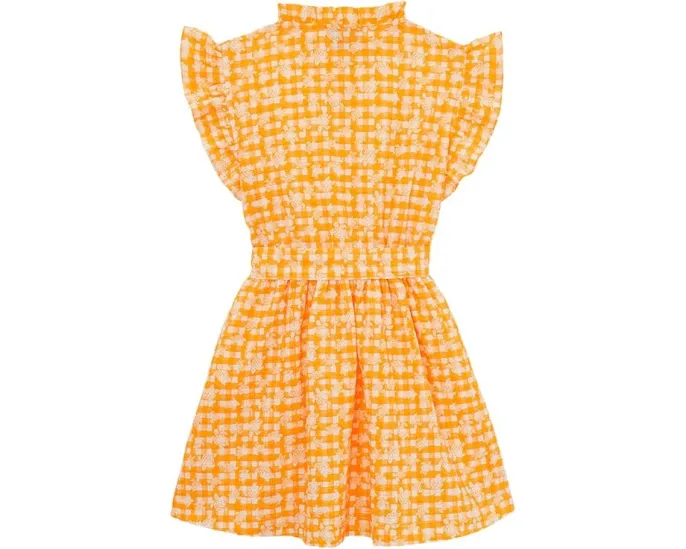 Детское платье Vilebrequin Kids Cotton Dress с черепаховым принтом в клетку