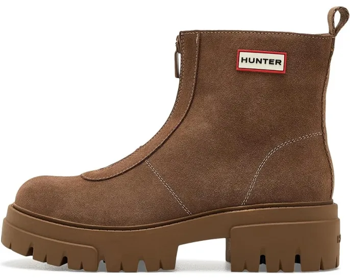 Hunter Gemma женские замшевые ботильоны на каблуке, цвет Dark Natural Suede