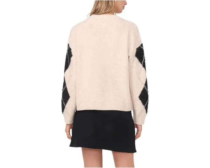 Свитер с круглым вырезом и узором аргайл Vince Camuto