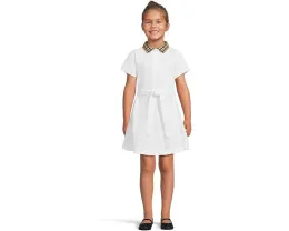 Платье Burberry Kids Astrid Check Collar с клетчатым воротником и поясом