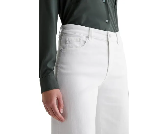 Джинсы AG Jeans Saige с завышенной талией и широкими штанинами в цвете Gallery White
