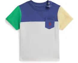 Футболка с цветными блоками из хлопкового джерси Polo Ralph Lauren Kids для младенцев