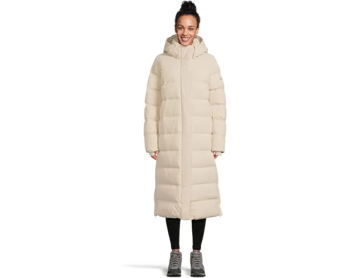 Длинная куртка Columbia Amaze Puff с капюшоном на пухе 650 и съемными лямками для переноски