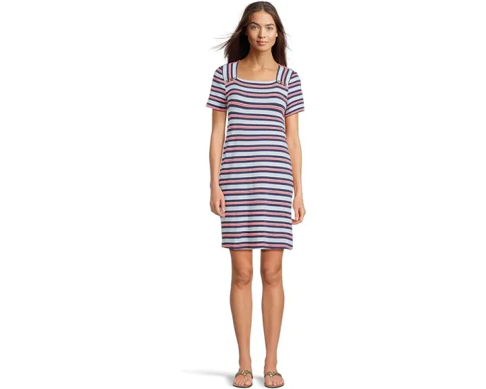 Платье Beaty с квадратным вырезом и золотыми пуговицами