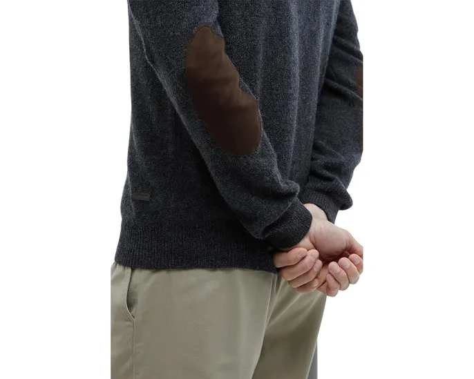 Свитер Barbour Essential Patch из чистой шерсти мериноса с кожаными заплатками