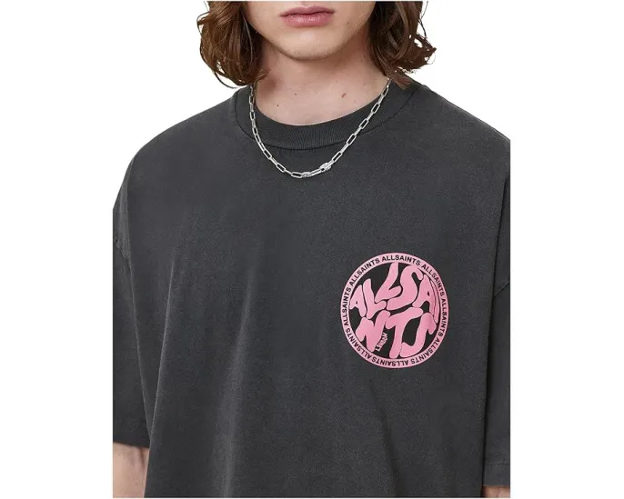 Футболка AllSaints Distortion с коротким рукавом и принтом на груди и спине