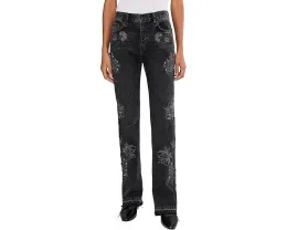 Джинсы Free People Irie Embellished с декором и прямой штаниной