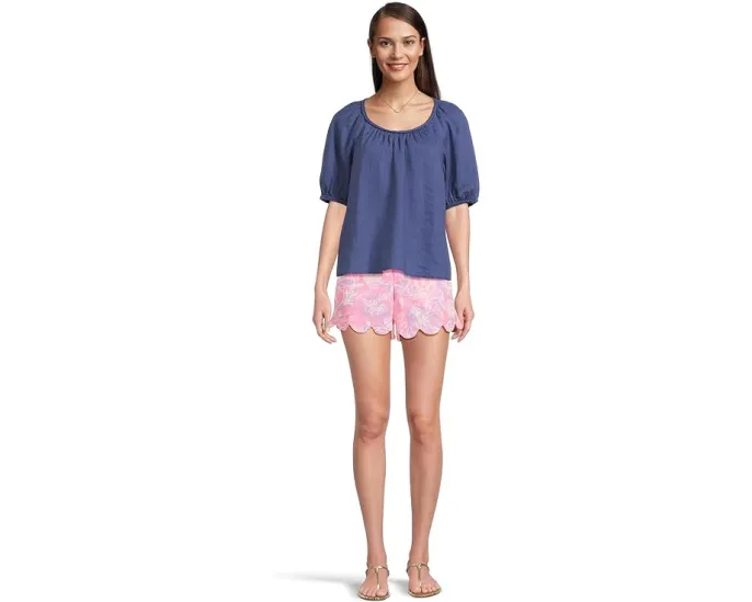 Блуза Lilly Pulitzer Calais Short Sleeve из льна с коротким рукавом