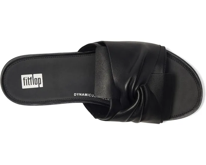 Сланцы FitFlop Gracie из мягкой кожи с бантом